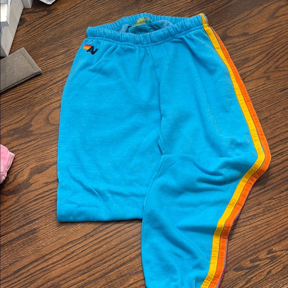 Aviator Nation Blue and Orange Track Pants